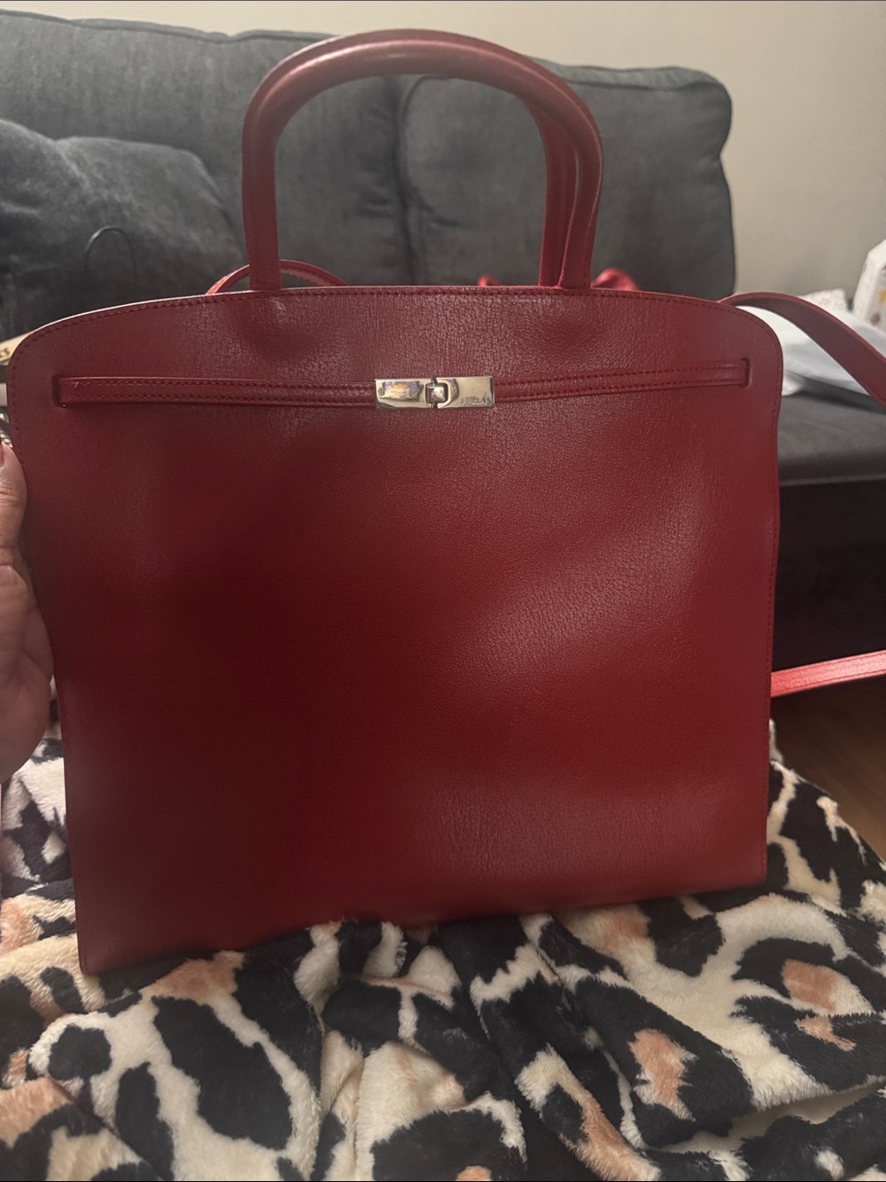 Furla Red Leather Tote